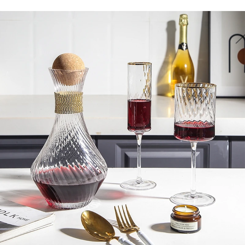 

Европейский прозрачный стеклянный набор графинов для чашек красного вина, домашний бар, вечеринка, бренди, виски, шампанское, коктейль, подарок