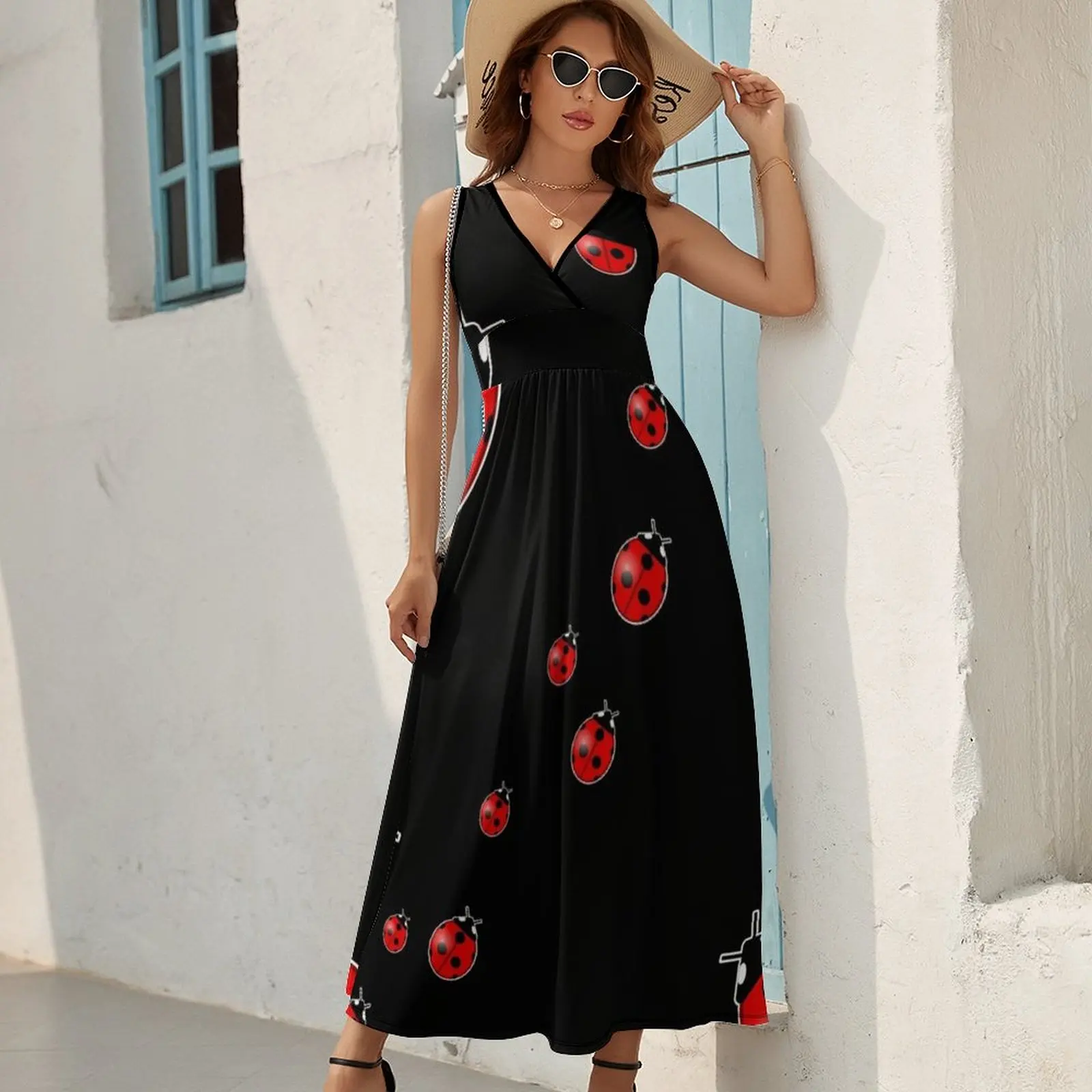 Ladybugs Ladybird Cute Bugs Lover Gift Sleeveless Dress Aesthetic clothing evening dress woman