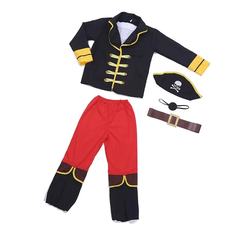 Halloween Costumes Kids Boys Pirate Costume Children Captain Jack Cosplay set for Christmas New Year Purim Pirate Clothes