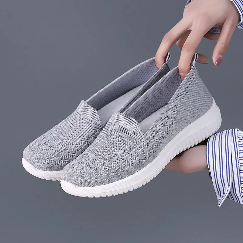 XIHAHA Fashion Slip-On Shoes Women Flat Ballerinas Comfortable Platform Slip-On Woman Dance Shoe Mom Grandma Sports Girls Shoes