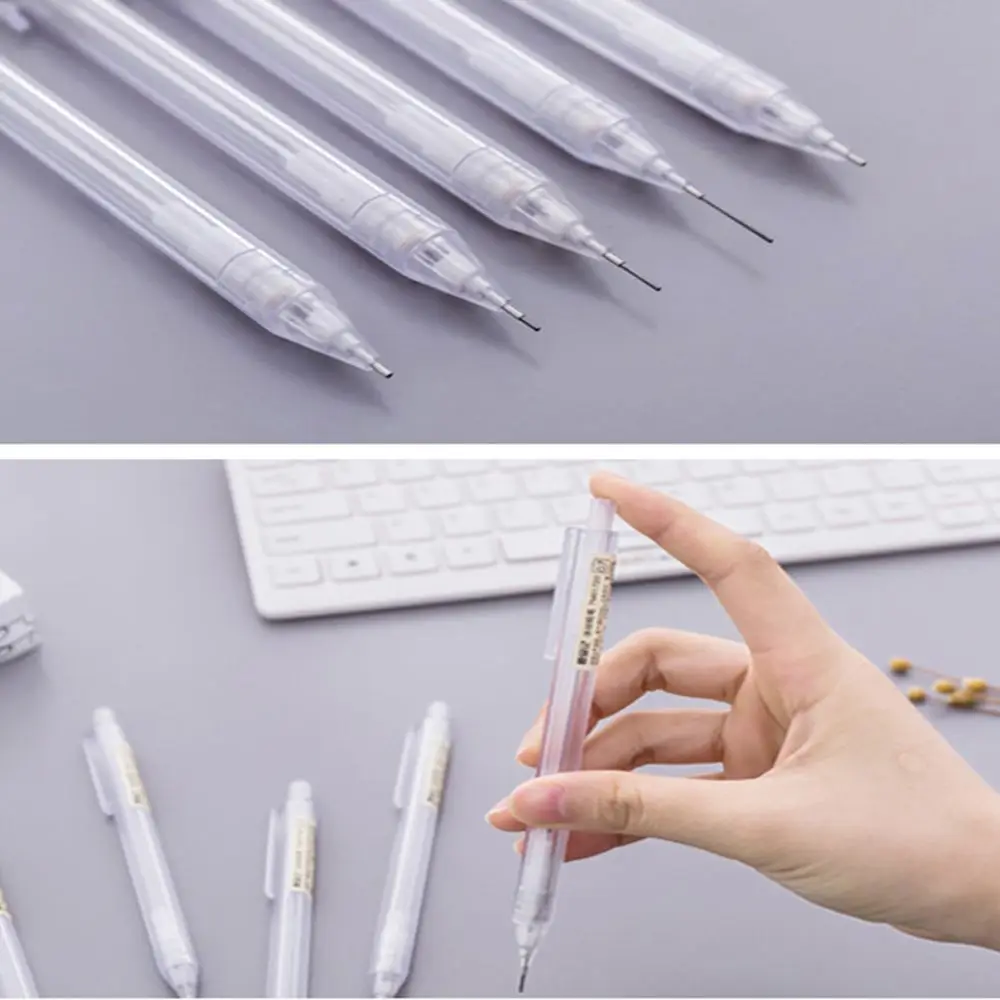 

Простые матовые прозрачные школьные принадлежности, канцелярские принадлежности, студенческий механический карандаш