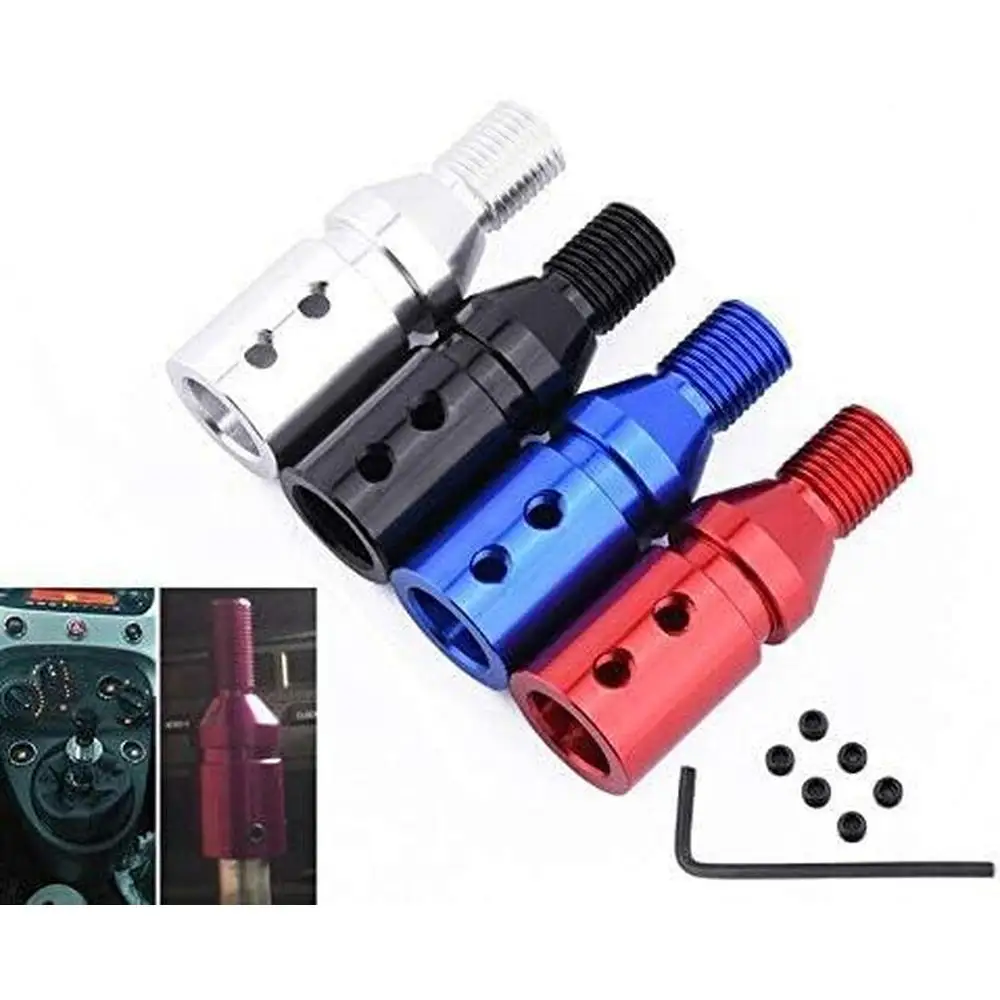 Universal Car Manual Gear Shift Knob Adapter For M12x1.25 Thread Aluminum Alloy Black Blue Red Silver