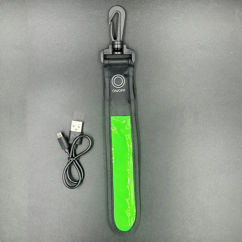 Rechargable Backpack Reflective Strip Cycling Hiking Bag LED Reflector Light Night Safety Walking Running Safety Bag Pendant