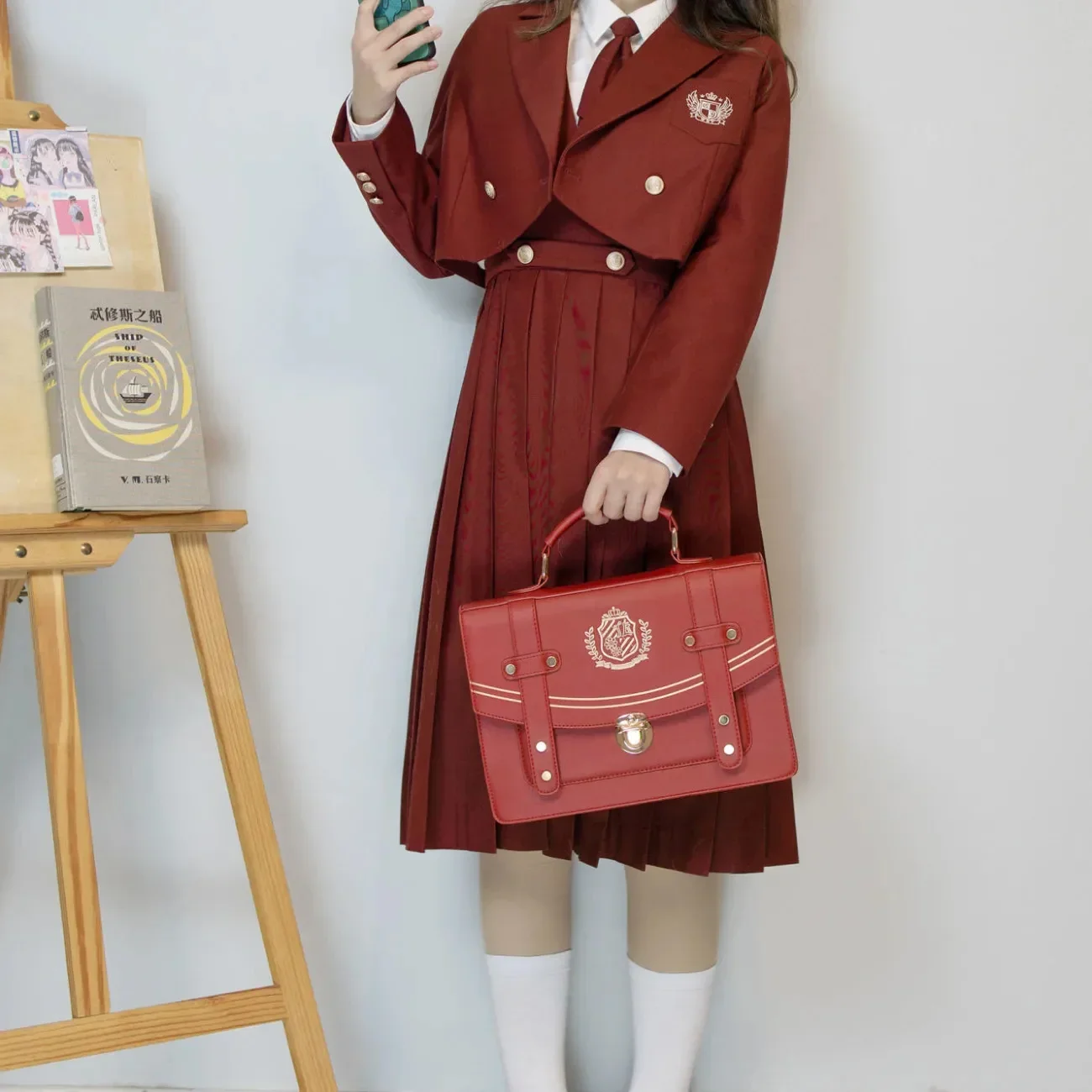 Japanese Student Sweet Lolita Backpack Vintage Jk Uniform Bag Crossbody Single Shoulder Backpack Cos Gothic Lolita Shoulder Bag
