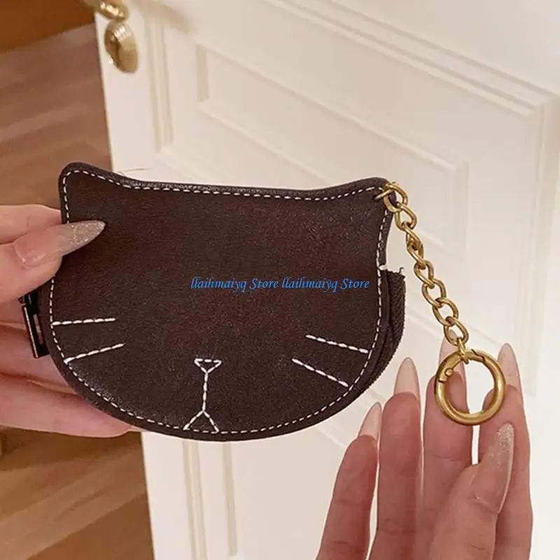 573B Small Coin Purse Keychain Bag Charm Mini Leather Coin for Backpack Decorations Change Purses Keychain for Womens