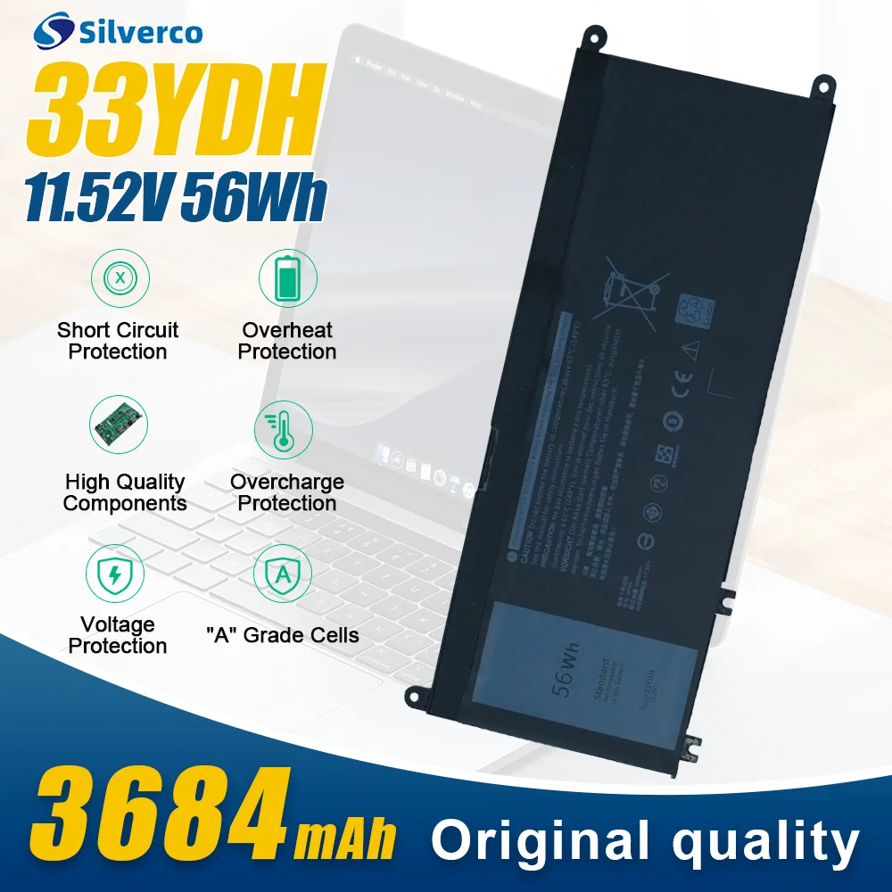 for Dell 33YDH  Battery Latitude 13 3380 14 3490 15 3590 Inspiron 17 7000 7778 7779 Inspiron G3 15 3579 G3 17 3779 G5 15 5587