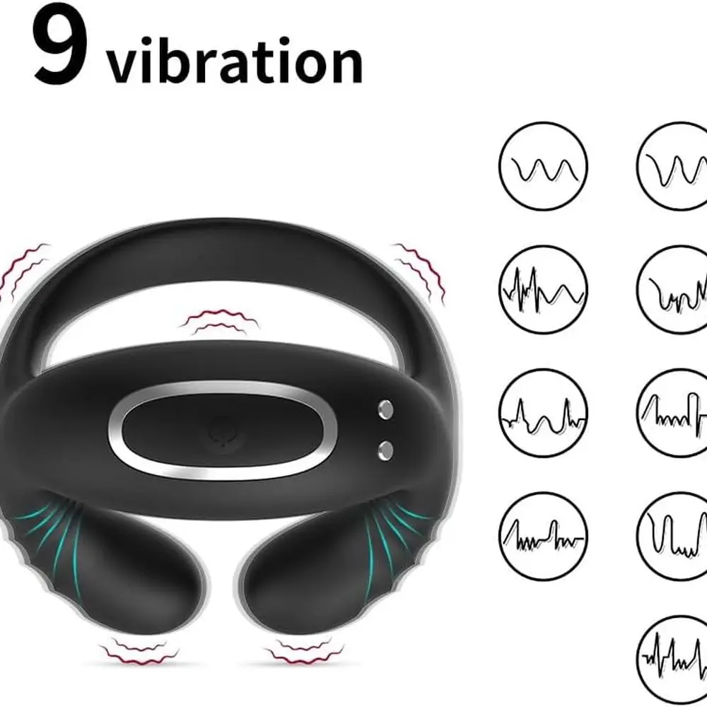 تهتز خاتم الديك متعة القضيب الدائري هزاز مع 9 طرق الاهتزاز سيليكون القضيب المكبر هزاز الجنس لعب الكبار والألعاب