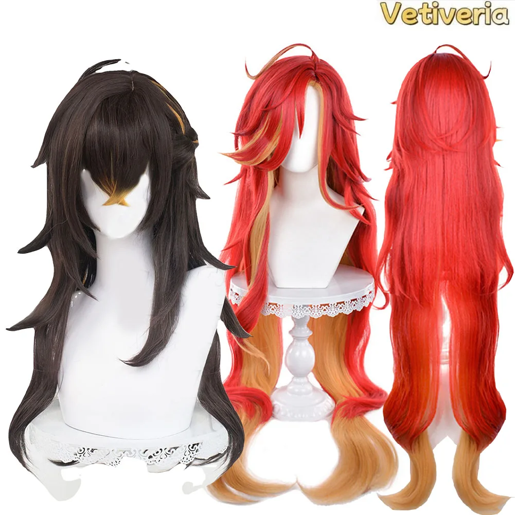 Peluca de Cosplay Dehya Mavuika, Accesorios de Disfraz, Juego Genshin Impact, Accesorios para el Cabello, Carnaval, Halloween, Fiesta