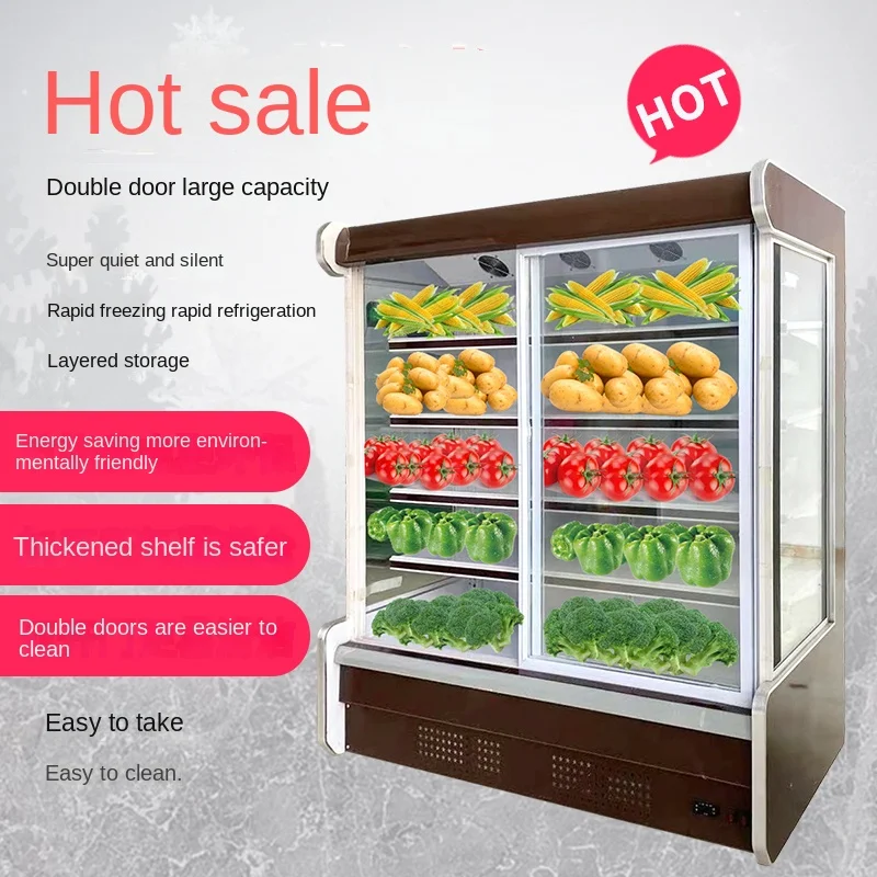 MJY commercial air curtain fruit fresh-keeping air-cooled display refrigerator