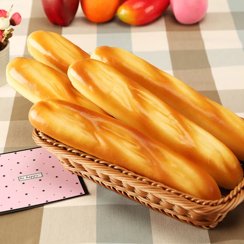 26cm Fake Baguette Simulation Bread Artificial Food Soft Lifelike Long Cake Store Food Model Home Decoration INS Photo Props