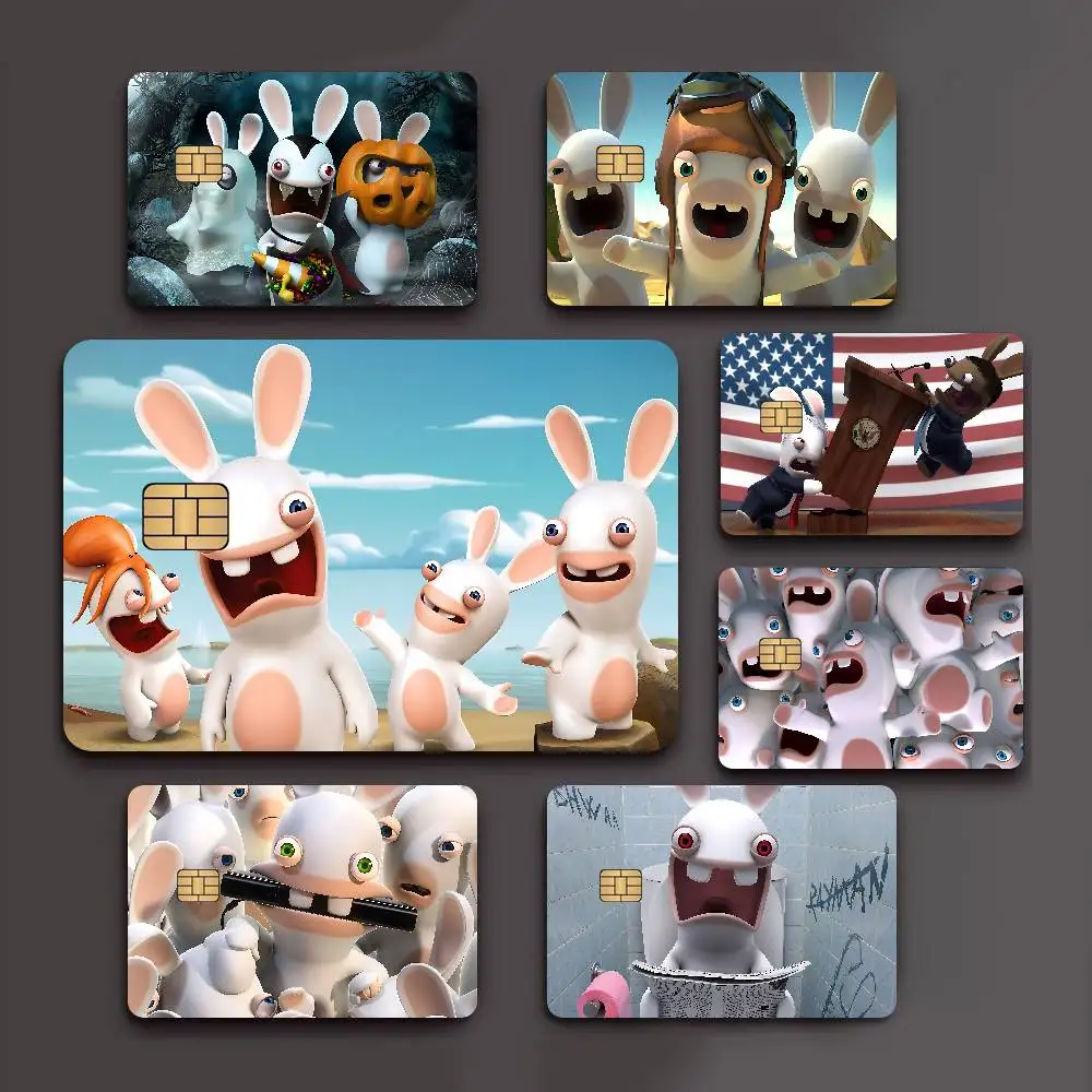 R-Rabbids I-InvasionS Game Film Cover Sticker Case for Small Chip Credit Debit Card Front Side