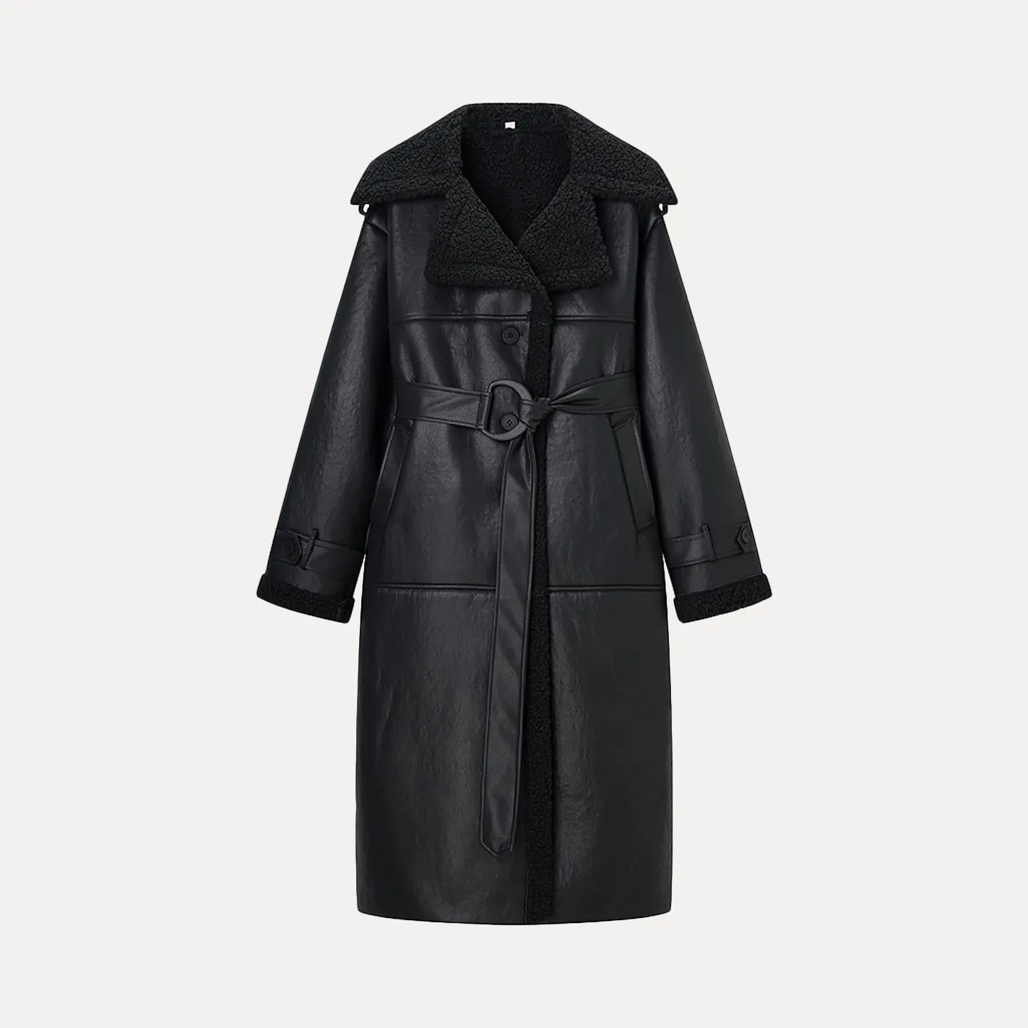 Z Long Coat Autumn 2025 Women's Faion Personali Temperament Warm Collar Stand up Daily Wear Leather Jaet