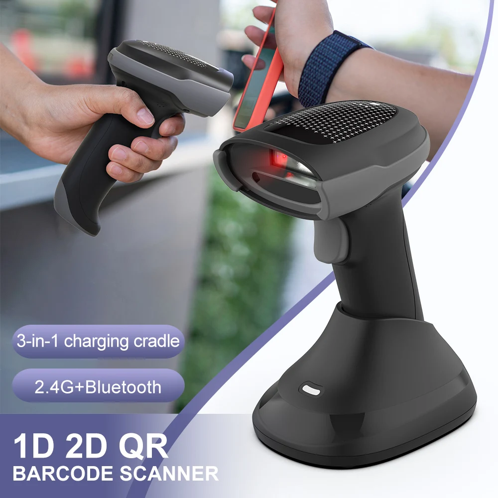 Xincode  Handheld 2D Barcode Scanner 1D USB Barcode ScanWireless Barcode Reader  QR Code Reader for Supermarket