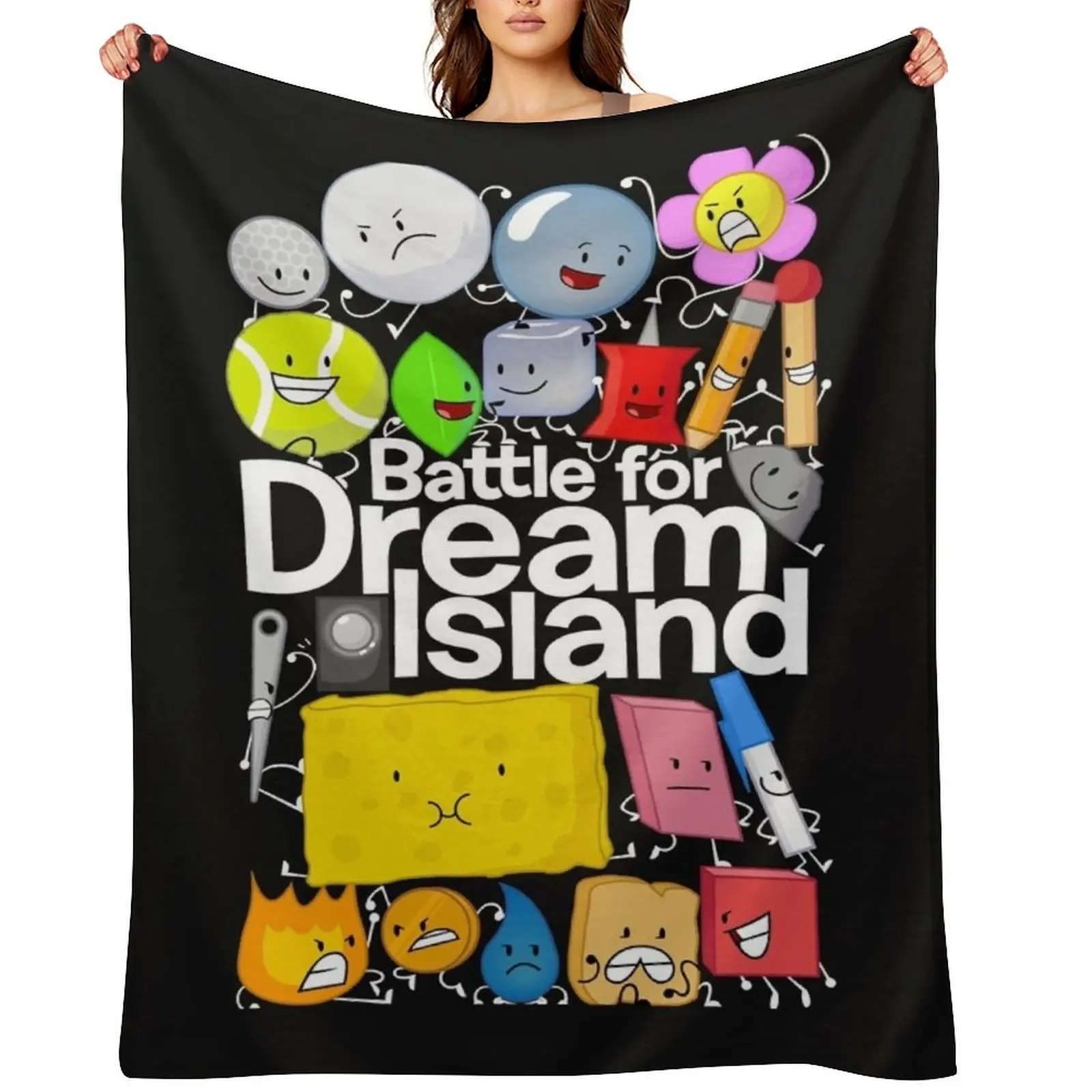 

BFDI Poster Black Relaxed Fit Throw Blanket cosplay anime Soft Plaid Camping Luxury Thicken Blankets