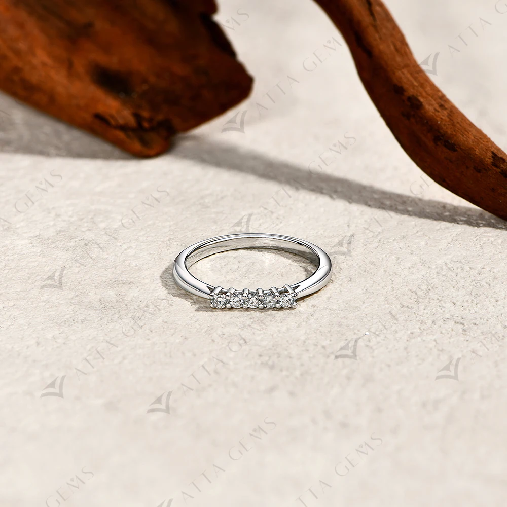 ATTAGEMS 2mm Round Cut lab Diamond Ring Pure 10k 14K 18K Gold for Women Girl Anniversary Gift Simple Versatile Ring Fine Jewelry