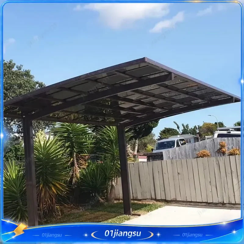 L Shape Polycarbonate Carport UV Protection Rain Shelter Outdoor Parking Canopy Durable Car Cover Garden Awning Sunshade