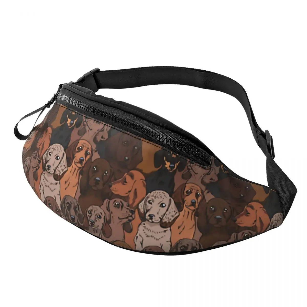 

Dachshunds Fanny Bag Customized Sausage Dogs Crossbody Waist Pack Men Women Running Phone Money Pouch