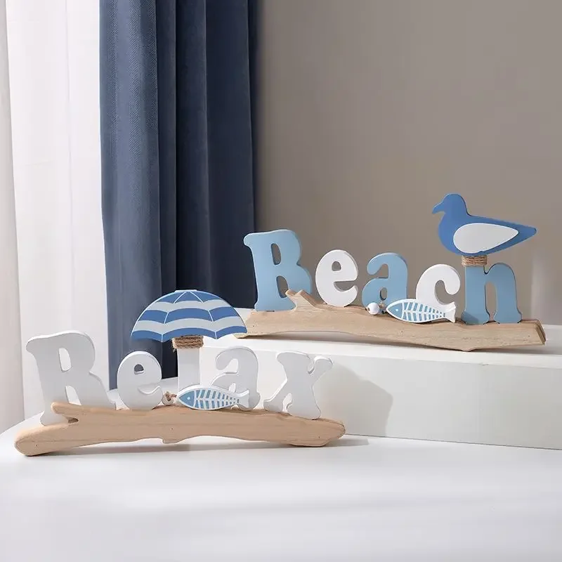 Mediterranean 3D Beach Chair Boy's Room Children's Bedroom Wall Decoration Tree Branches Bird Kids Living Room Wall Decoration