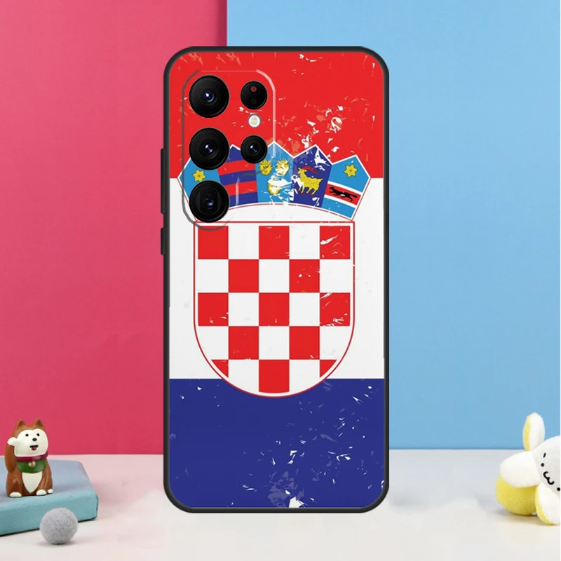 Croatia Flag Case For Samsung Galaxy S23 S22 S21 Note 20 Ultra S8 S9 S10 Note 10 Plus S20 FE Back Cover