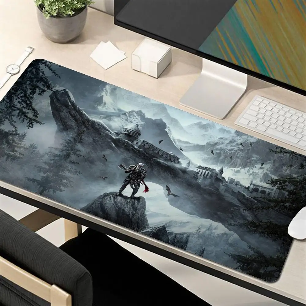 Skyrim Large Gaming Mouse Pad Computer Mousepad PC Gamer Laptop Mouse Mat Office Mausepad XXL Silicone Keyboard Mat Desk Pad