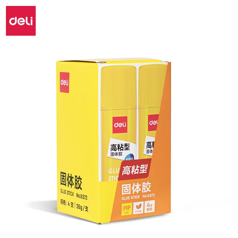 4PCS Box Deli 6372 Solid Glue Sticks per Box Formaldehyde-Free 36g Each for Glue Gun Wholesale Pack