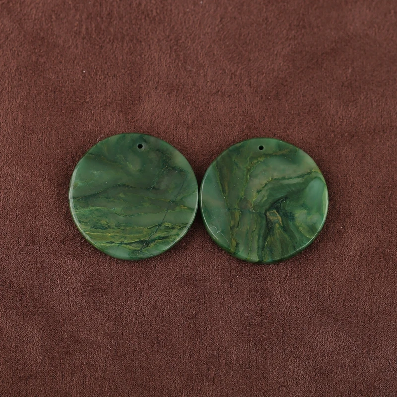 

Handmade Natural Stone African Jade round Earring Beads 30x3mm Elegant Trendy Jewelry Accessory for Parties