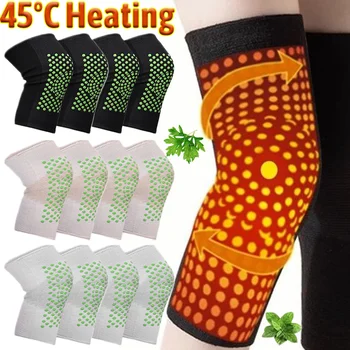 2 pièces genouillères de soutien auto-chauffantes douleur articulaire soulager la fièvre genouillères pansement en Nylon élastique unisexe Fitness sport genouillères