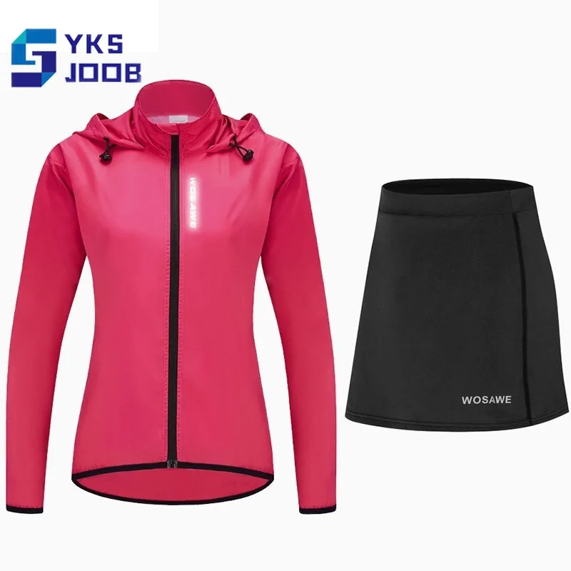 Quick Dry Cycling Sets Womens Outdoor Windbreaker Waterproof Hoodie Breathable Suit Fitness Hiking Running Camping Sets Female