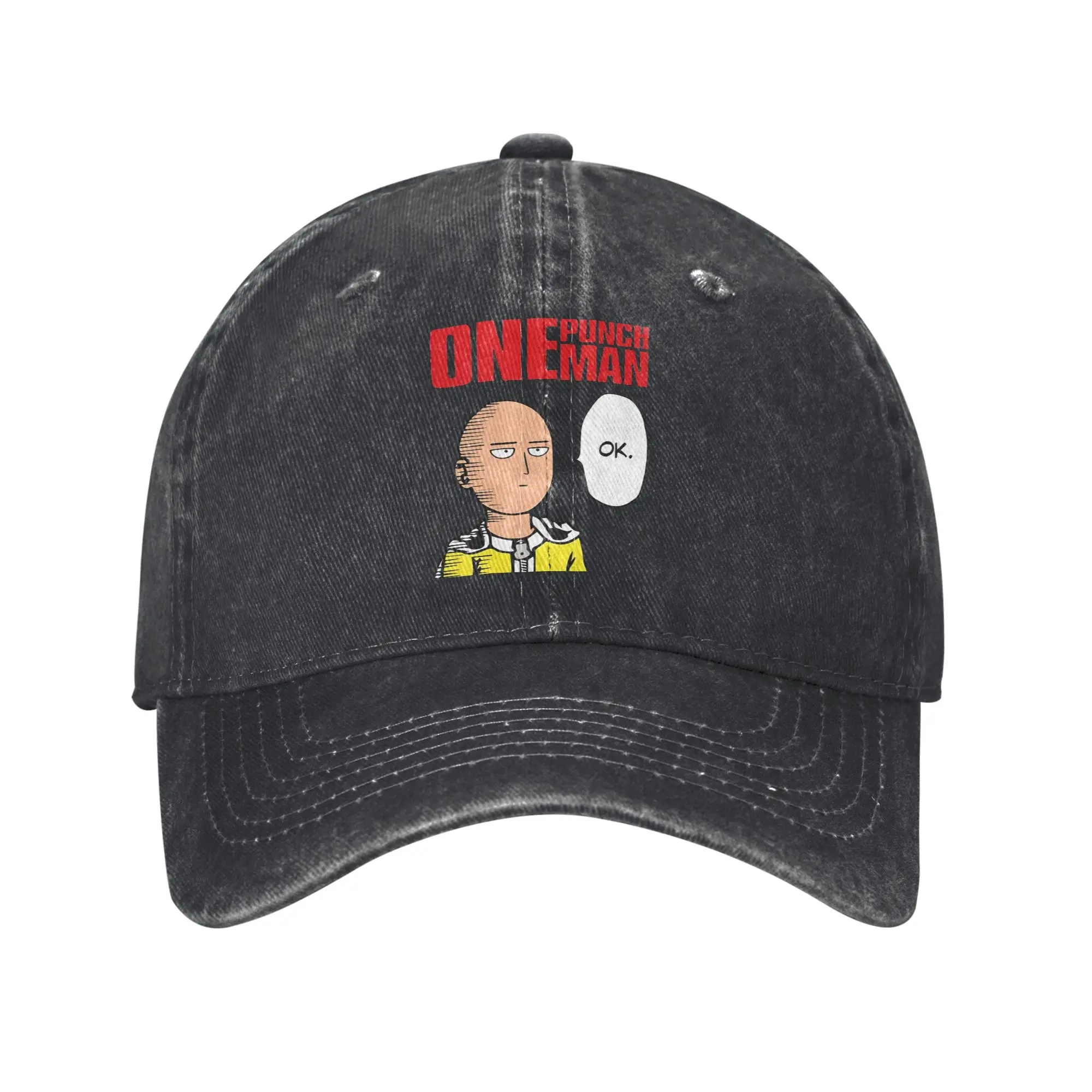 Ok hero One Punch Man Baseball Cap Tennis Skate High Quality Washed Trucker Hat Couple Women Fitted Retro Design Baseball Caps