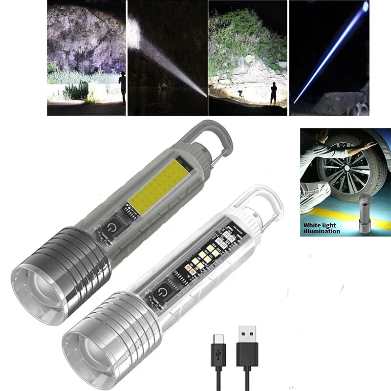 

Super Bright LED Flashlight USB LED Flashlight Telescopic Zoomable Camping Lantern Work Lights Outdoor Torch Emergency Lighting