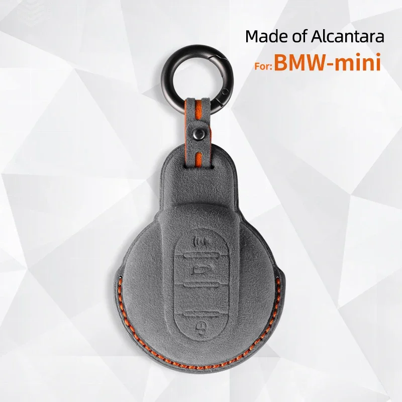 

For BMW Mini Key Case Alcantara Flip Fur Cooper Keychain Countryman Car Protection Key Cover Car Supplies