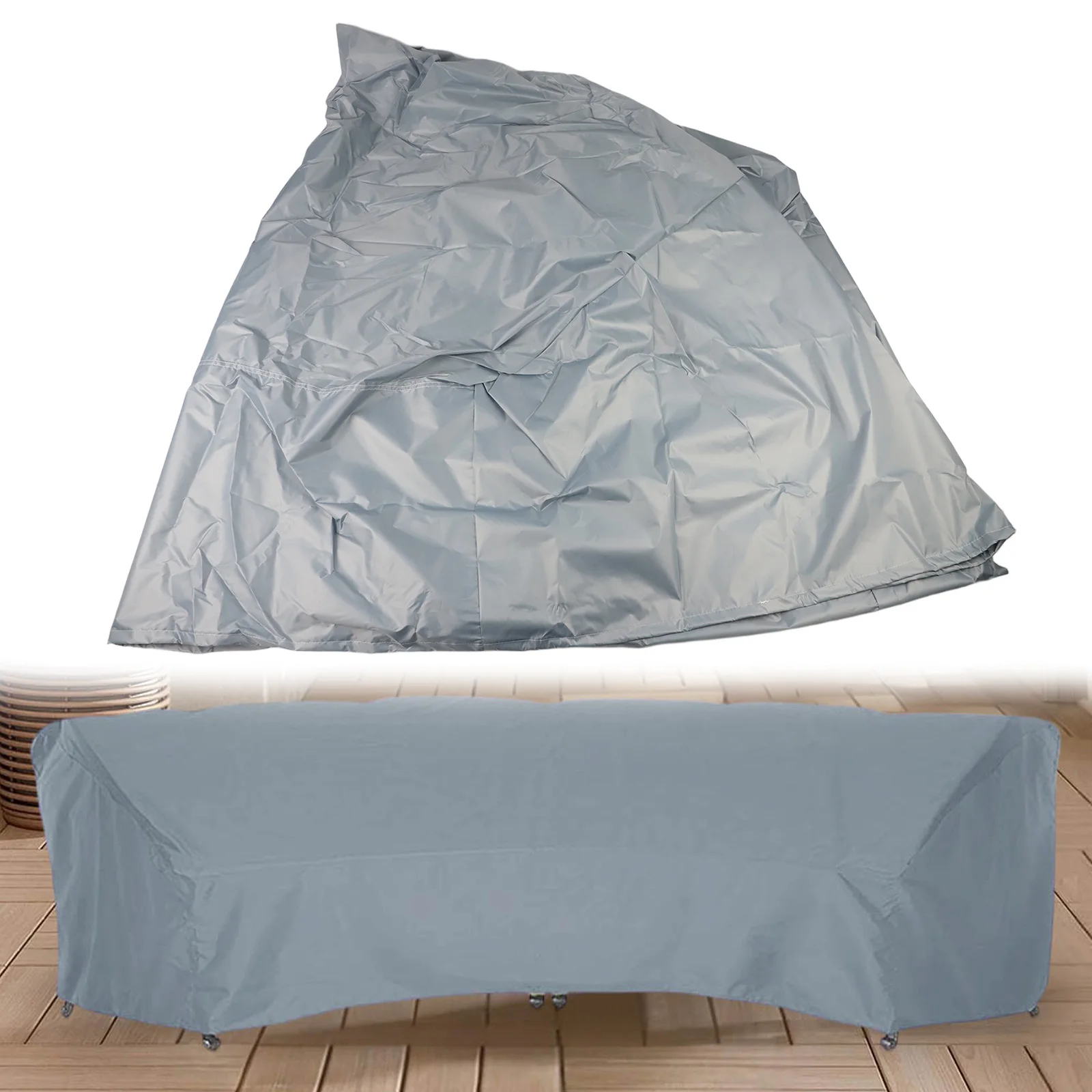 Curved Sofa Cover 210D Furniture Cover Outdoor Living Space Weather Resistant Construction Year-Round Protection