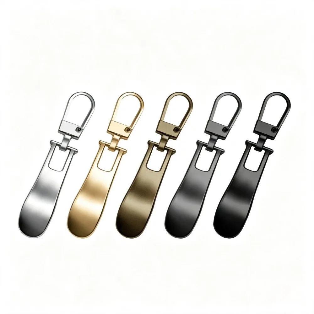 10Pcs Universal Detachable Metal Zipper Pull Tab Replacement Zipper Head for Luggage Wallet Clothing Multiple Colors Available