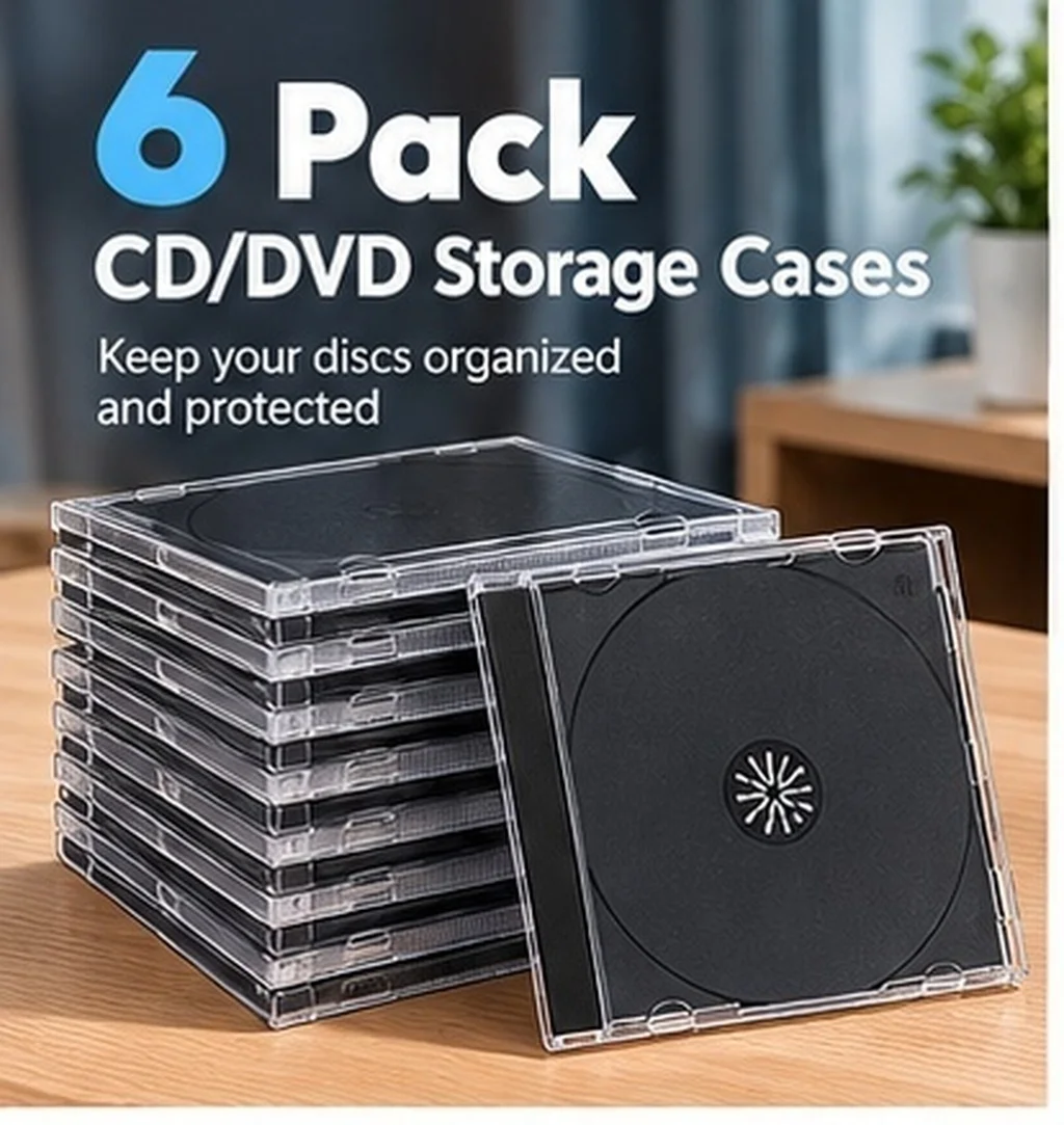 6 Pcs Square CD Storage Cases Portable Organizer Cover Protect Storage Boxes CD Boxes Holder Plastic Container DVD Storage Shell