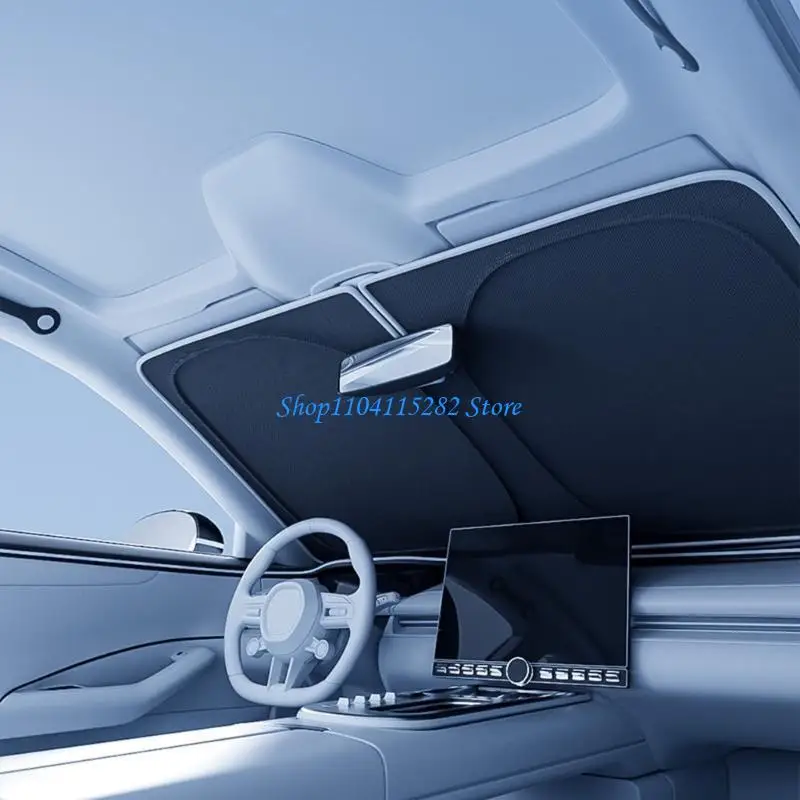 

Windshield Cover Foldable Front Window Sunscreen Car Sun Blockers Sun Reflective Silver Coated for Sedan SUV Vehicle