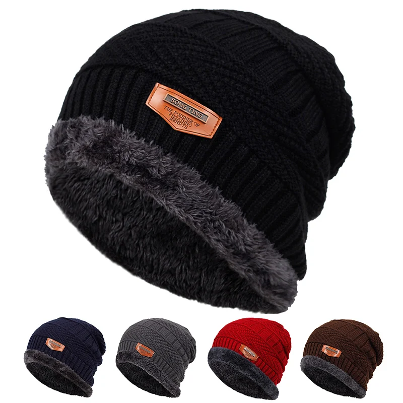 Unisex Label Beanies Hat Autumn and Winter Warm Knit Cap for Women Men Travel Vacation