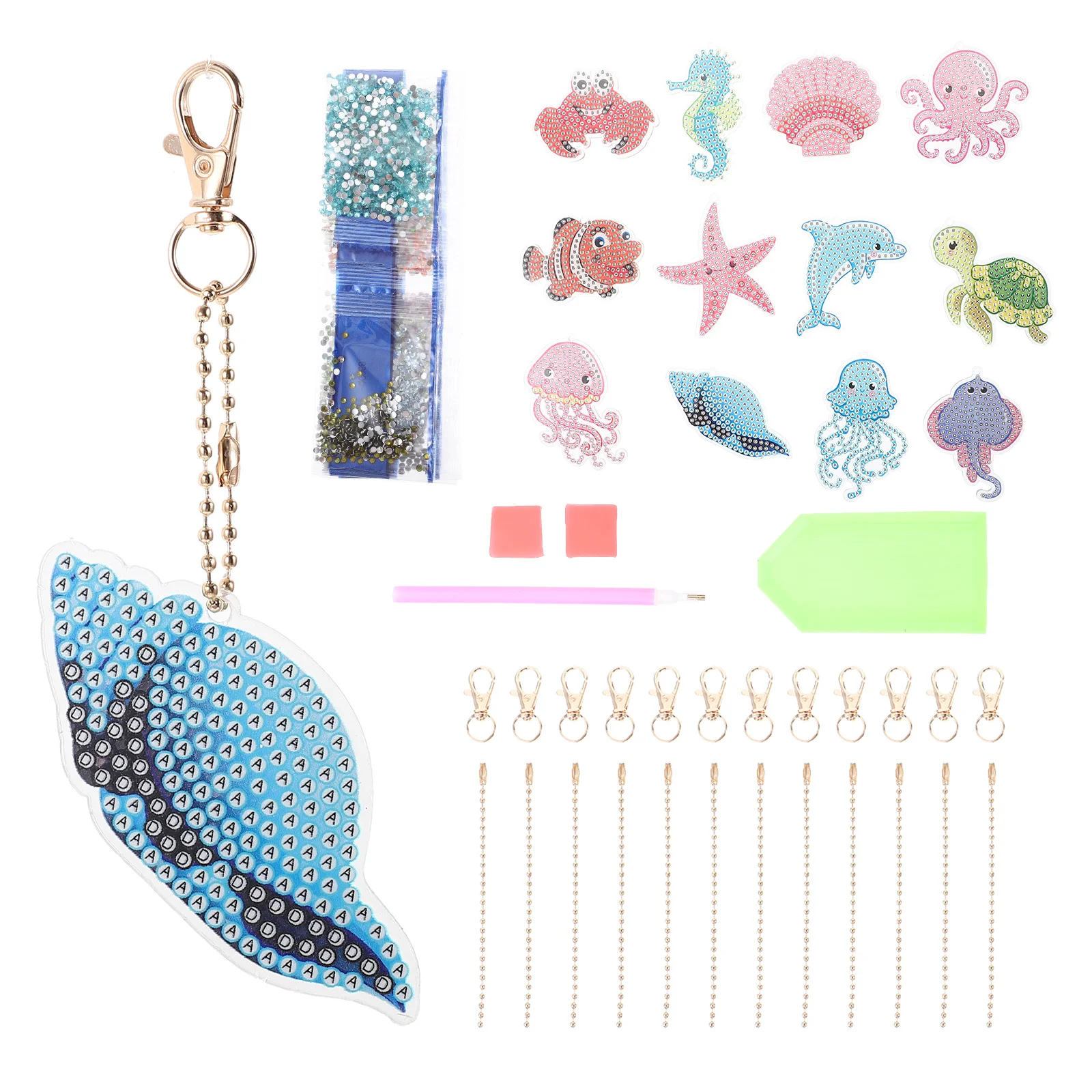 1 مجموعة 1 مجموعة Diy بها بنفسك الماس الفن المفاتيح قلادة الاكريليك المعادن الحرفية عدة لحقيبة سيارة محفظة ديكور لطيف سلاسل المفاتيح للنساء هدية #6