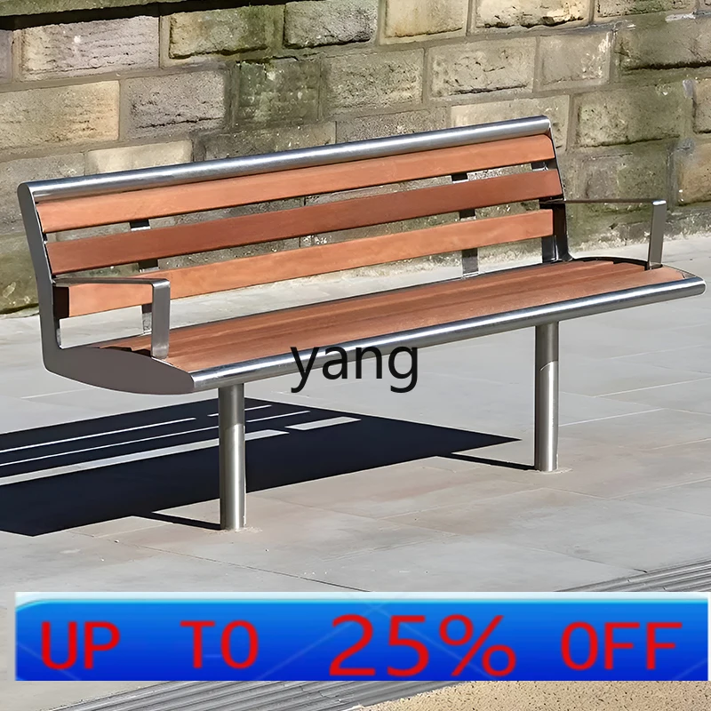 

lmm Indoor Anti-Corrosion Wooden Chair Stainless Steel Iron Art Solid Wood Long Chair