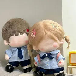 Blue Doll Clothes 20cm Changing Dress Game Miniature School Uniform Playing House Cosplay Shirt Necktie Pants Set