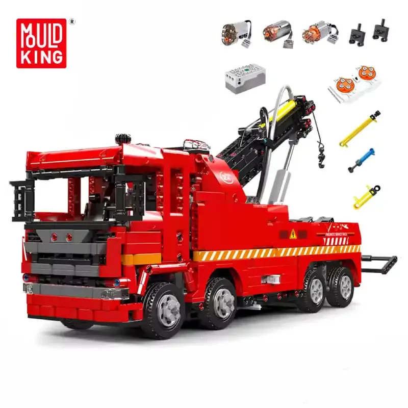 Mould King 19017 técnico, camión de rescate motorizado aire, bloques de construcción, vehículo MOC, juguetes de ladrillo para chico, regalo de Navidad