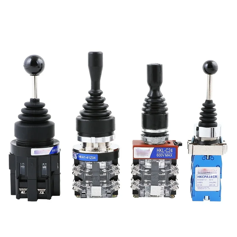 Joystick Switch Monolever Rocker Cross Master Switch 2-way 4-way Self-reset Self-locking 2NO 4NO Hole Size 22mm 30mm HKL HKC