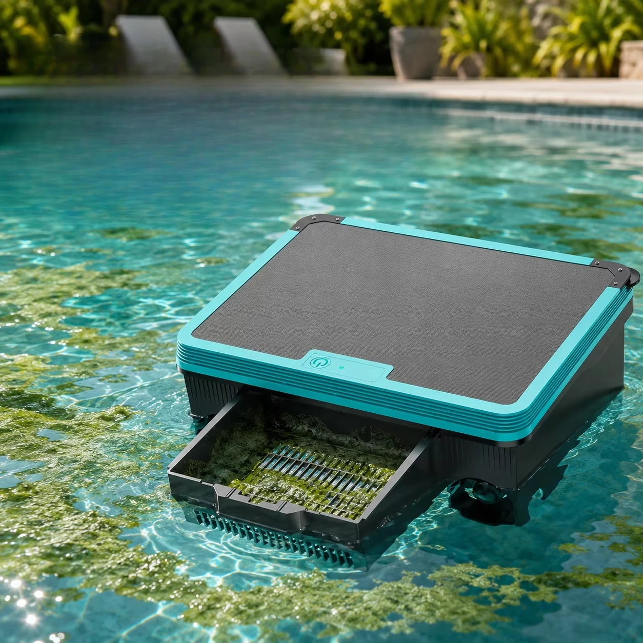 Airo Transtar Pool Robot Cleaner and Self Charging Skimmer for Above-Ground Pools, Removes Dry Leaves, Custom Logo