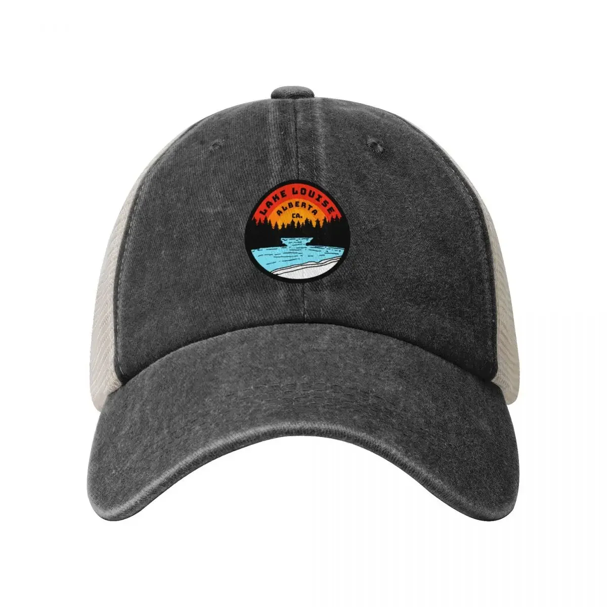 Lake Louise Alberta Canada Vintage Retro Adventure Travel Mountain Hiking, Camping Baseball Cap