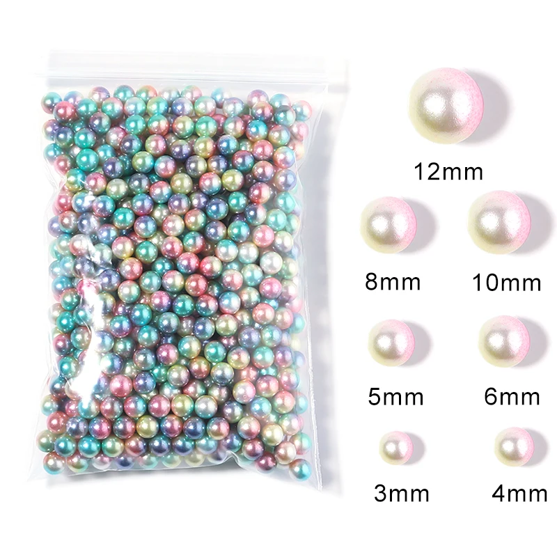 50-1000Pcs/Lot 3-12mm Imitation Pearl Beads Without Hole Round Loose Beads For DIY Crafts Gifts Ornament Making Clothing Accesso