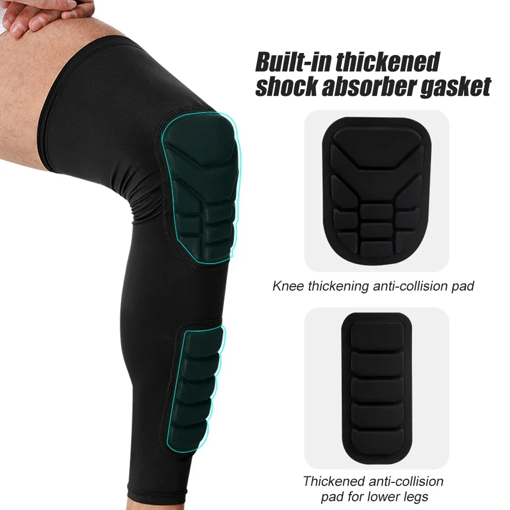 2Pcs Knee Calf Padded Leg Thigh Compression Sleeve Sports Protective Gear Shin Brace Support for Football Basketball Volleyball