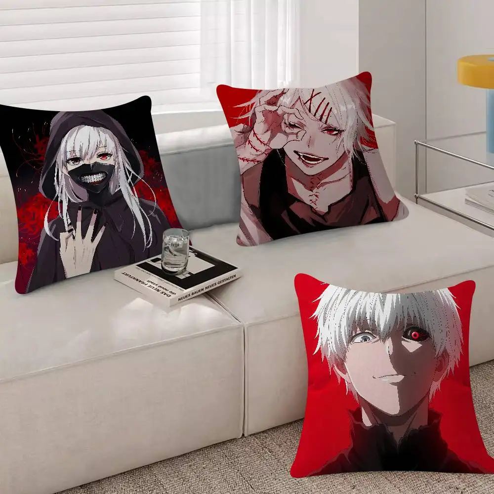 Japanese Anime Tokyo Ghoul Pillow Case Fashion Square Pillowcase Bedroom Sofa Room Ins Decoration Leisure
