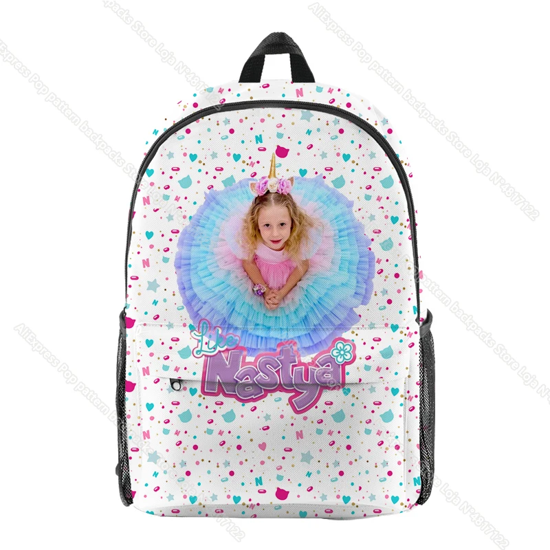 Girls Like Nastya Backpack Cartoon Printing Casual Students Kids Daily Travel Bag Teenagers Back to School Mochila