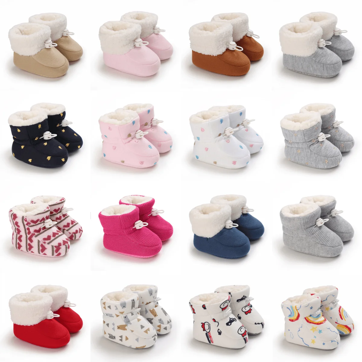 Baby Boots Boys and Girls Baby Winter Warm Soft Sole Ski-proof Children's Shoes Newborn Toddler Shoes First Walker Casual Shoes
