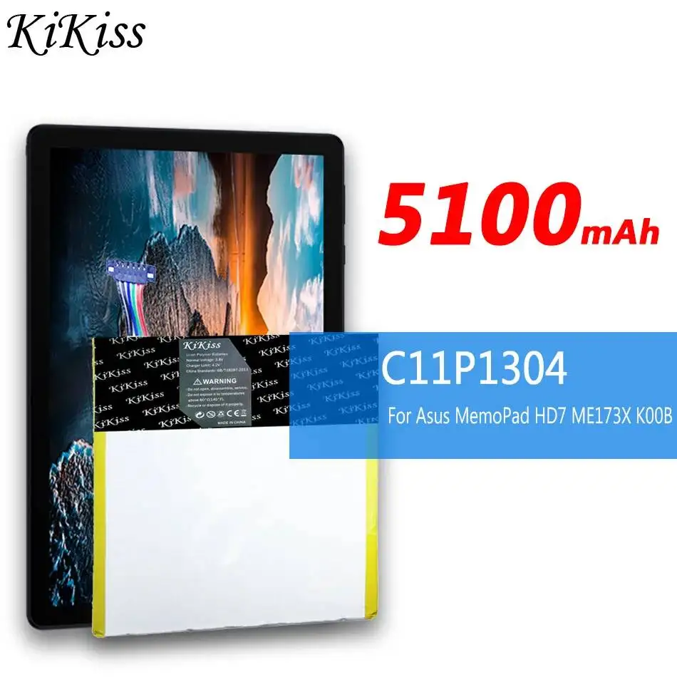 

Аккумулятор C11P1304 для планшета Asus Memo Pad HD 7 ME173X HD7 ME173 K00B, 5100 мАч, премиум-класса, с увеличенным сроком службы
