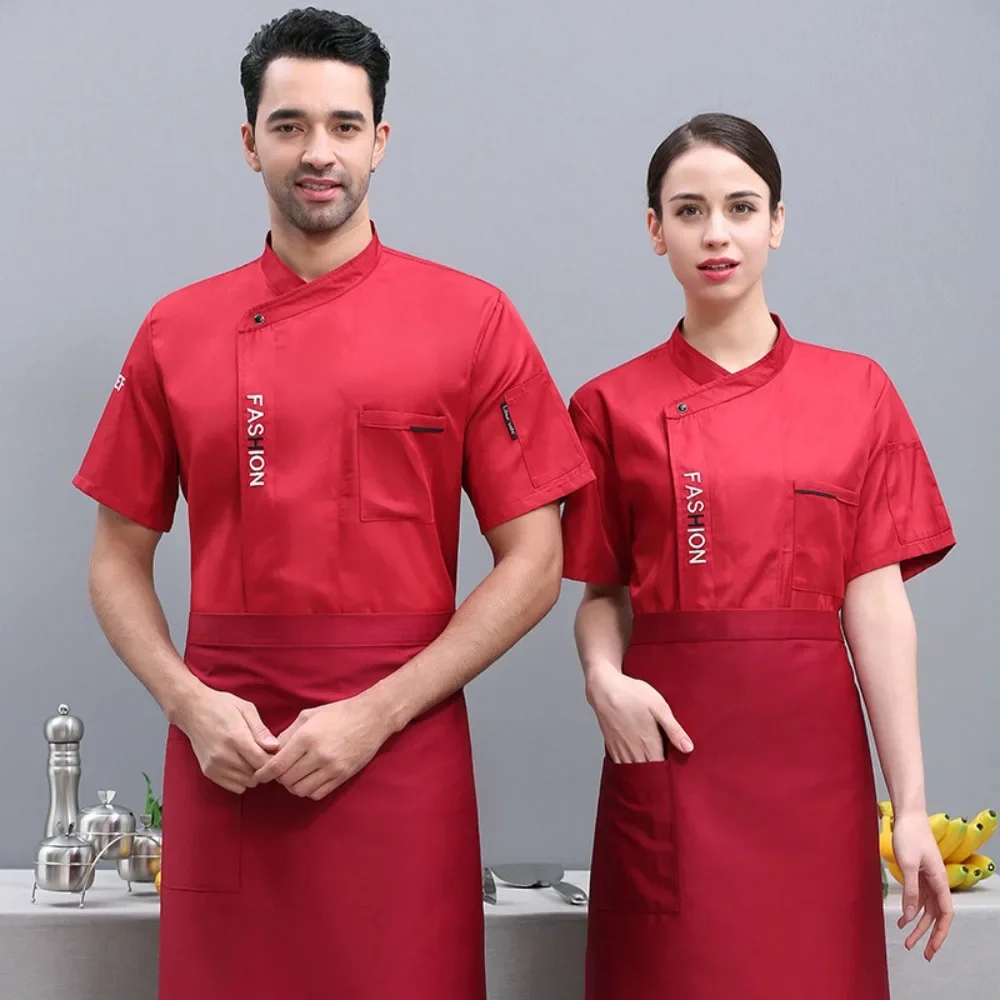 Chef Suits Short-sleeved Men's Summer Clothes Breathable Chef Work Clothes Kitchen Clothes Restaurant Restaurant Catering